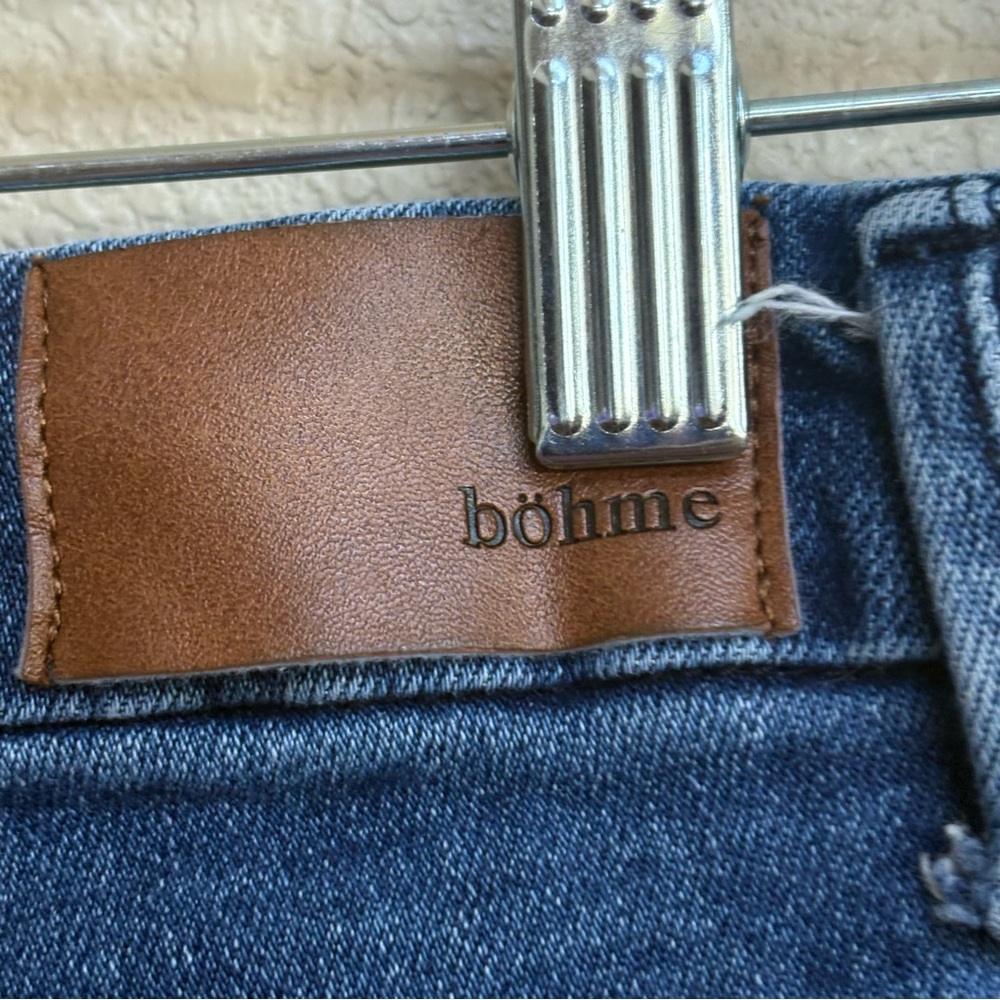 Böhme Blue Medium Wash Cropped Raw Hem Straight Jeans Size 26 - Picture 6 of 9